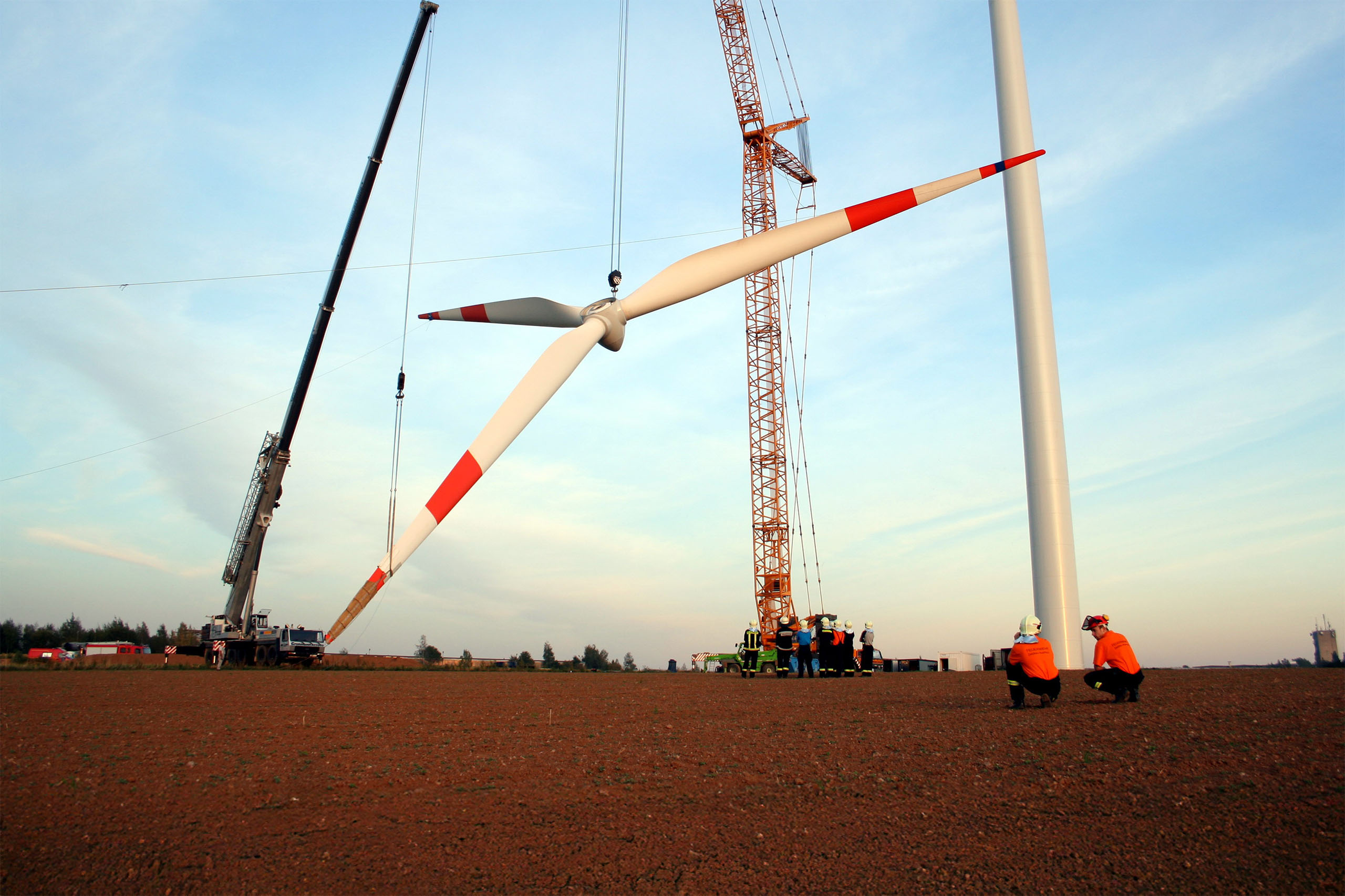 Bauphase eines Windparks